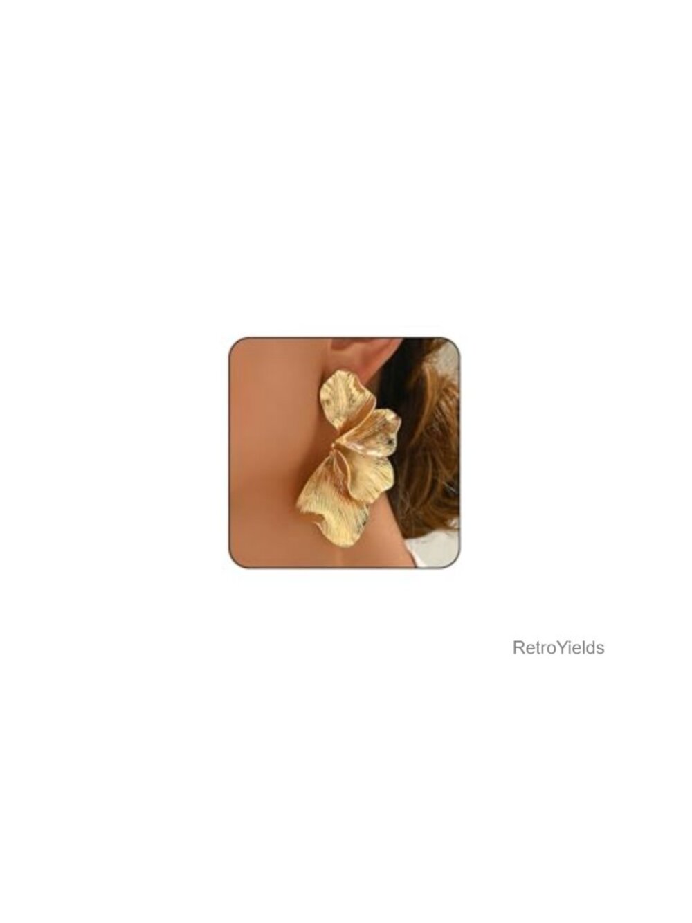 Big Chunky Statement Earrings for Women Trendy Large Flower Ginkgo Leaf Dangle